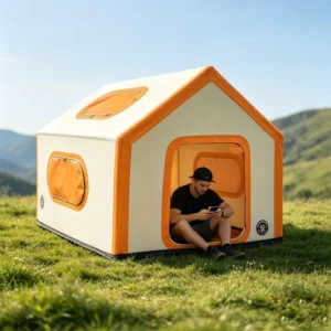 1 2 Person Drop Stitch Inflatable Tent With Air Mattress Waterproof Luxury Glamping Tent For Quick 5 Min Setup