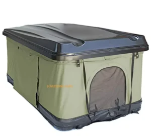 1-2 Person Soft Car Rooftop Tent with Hard Shell Lightweight Aluminum Roof Top for Camping