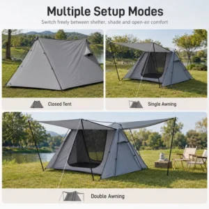 1 2 Person Three Season Aluminum A Frame Tent Double Layer 3000mm Waterproof Superior Airflow Portable
