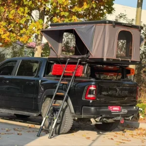 1-Minute Quick-Setup Black Aluminum Hard-Shell Oxford Fabric Four-Season Waterproof 4×4 Off-Road Rooftop Tent