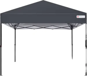 1-Person Portable Instant 10x10ft Steel Pop-Up Canopy Tent Folding Trade Show Shelter with Oxford Fabric Cover for Outdoor Use