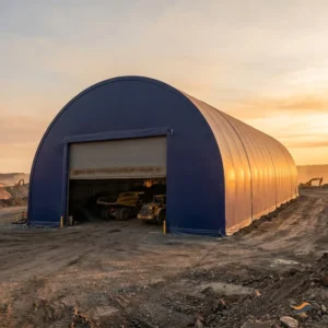 1.5kN Snow-Load Mining Warehouse Fabric Building Arch Roof 100x150m Navy PVDF for Coal Mine Dust-Proofing