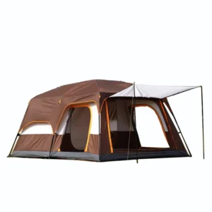 10 Person Waterproof Dome Tent Two Bedrooms and One Living Room with Sun Protection Outdoor Camping Tent