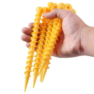 10-Piece Plastic Hook Tent Stakes with Screw Anchors