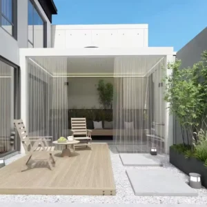 10′ x 10′ Aluminum Frame Outdoor Pavilion with Polycarbonate Canopy and Netting