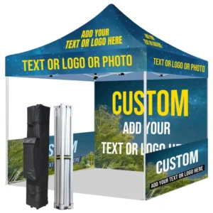 10 x 10 ft, 10 x 15 ft, 10 x 20 ft Trade Show Tent, Custom Printed Oxford Fabric, UV-Resistant Waterproof Fire-Retardant