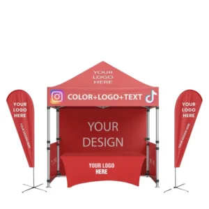 10 x 10 ft Soccer Football Pop-Up Canopy Tent for Advertising and Trade Shows