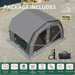 10.0 Pro Air Tent Gray Inflatable Four-Season Camping Tent with Bedroom and Living Room
