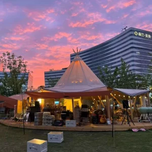 10.3m Outdoor Hotel Indian Pyramid Tipi Tent Wild Luxury Campsite Restaurant Camping Exhibition Popular Scenic Spot Yurt Tent