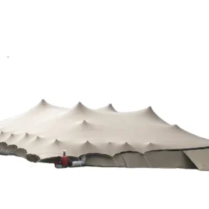 100% Waterproof Beige Four-season UV Resistant Heavy Duty Bedouin Stretch Tent Fabric with Aluminium Pole