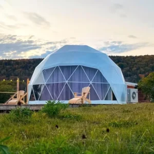 10m Outdoor Luxury Resort Hotel Glamping Tent PVC Fabric Waterproof >3000mm Eco-Friendly Foldable Multiple Bedroom Options