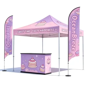 10×10 Advertising Waterproof UV Resistant Aluminum Frame Sublimation Printed Tent Customized Design Different Colors