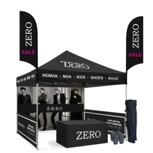 10×10 Anti-Pooling Advertising Gazebo Tent with High Fire Resistance Frame and Fabric Side Wall for Events Trade Shows