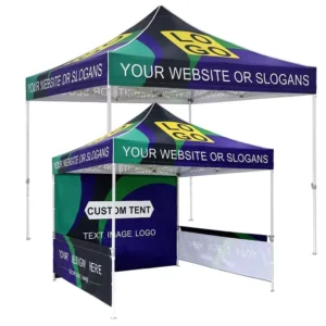 10×10 Canopy Tent Custom Printed Heavy Duty Pop up Trade Show Tent with Sidewalls for Commercial Outdoor Events