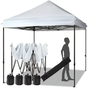 10×10 Commercial Instant Pop-Up Canopy Tent with Heavy-Duty Roller Bag
