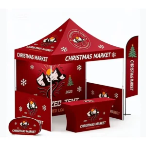 10×10 Custom Logo Pop-Up Tent, Flame-Retardant Canopy with 4 Removable Sidewalls