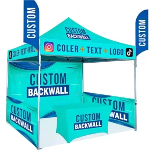 10×10 Custom Print Advertising Promotional Pop up Event Folding Aluminium Gazebo Canopy Trade Show Tent