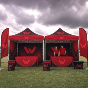 10×10 Custom Printed Pop Up Canopy Tent Waterproof Aluminum Frame With Logo For Trade Show Events