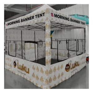 10×10 Custom Printed Pop-up Waterproof Canopy Tent with Metal Frame for Trade Shows