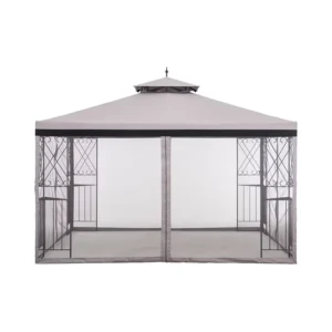 10×10 Double Tier Gazebo Top Cover Replacement Canopy for Patio Backyard Outdoor Waterproof