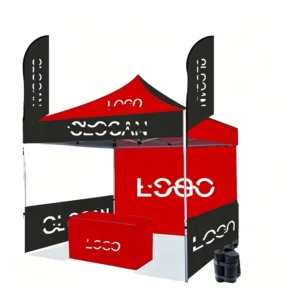 10×10 FT Aluminum Frame Folding Canopy Tent Outdoor Trade Show Custom Logo Print