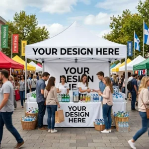 10×10 Heavy Duty Folding Waterproof Pop up Canopy Tent for Food Vendor Booth and Outdoor Market Stall