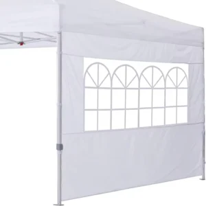 10×10 Instant Canopy SunWall Pop up Canopy Tent SideWall 1 Pack Church Window White Outdoor Waterproof Sun Shade Sidewall