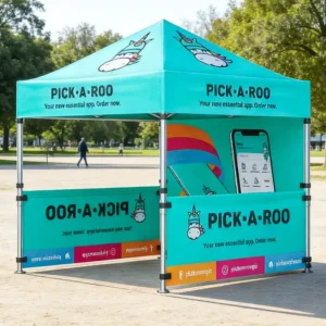 10×10 Outdoor Aluminum Pop-Up Trade Show Tent with Custom Printing