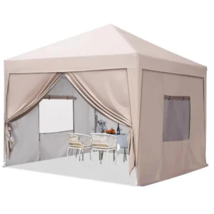 10’x10′ Pop-Up Commercial Gazebo Tent with 4 Removable Sidewalls