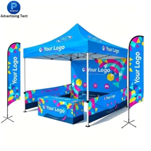 10×10 Pop-Up Tent with 50mm Hexagon Aluminum Frame, Wind Resistant Trade Show Canopy