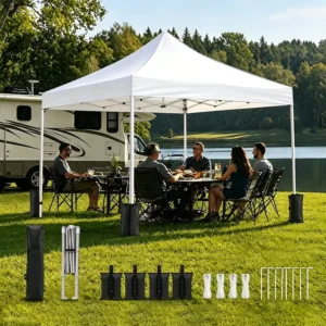 10×10 Pop-Up Waterproof Fireproof Oxford Fabric Outdoor Tent for Weddings Parties and Exhibitions