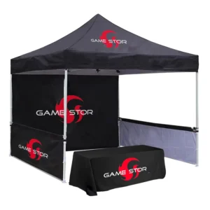 10×10 Pop-up Advertising Tent with Custom Logo Print, Folding Aluminum Marquee Gazebo Canopy