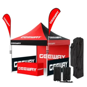 10×10 Pop-up Business Canopy Portable Tent with Side Cover Folding Event Pavilion