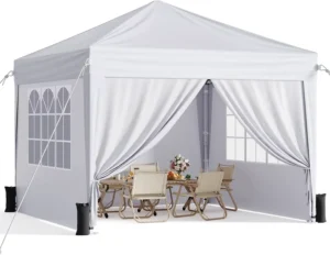 10×10 Pop up Canopy with Sidewalls Instant Portable Canopy Tent with Carry Bag for Commercial Events Camping Parties