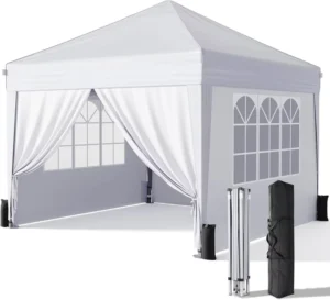 10×10 Pop up Canopy with Sidewalls Outdoor Instant Canopy Tent with Carry Bag for Commercial Events Camping Backyard Parties