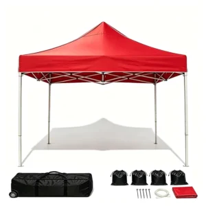 10×10 Pop up Outdoor Tent Wedding Party Glamping Event Shelter with Steel & Oxford Fabric Waterproof & Windproof