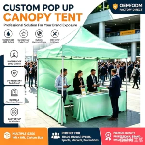 10×10 Pop up Tent Custom Outdoor Canopy with Folding Aluminum Frame Gazebo for Trade Exhibition Tents