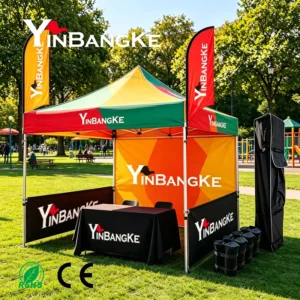 10×10 Spring-Top Canopy Tent, Custom Logo Printed, Sports Events