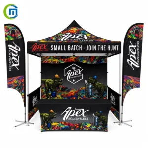10×10 Waterproof Aluminum Frame Gazebo Tent Kit Counter Flags Easily Assembled for Trade Show Outdoor Events