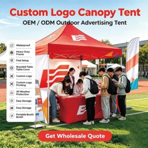 10×10 ft Full-color Printed Pavilion Heavy-duty Hexagonal Frame Customizable Logo Suitable for Events and Trade Exhibition Tents