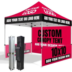 10x10FT Custom Canopy Tent with Logo Personalized Pop-up Business Tent for Advertising Trade Show Outdoor Events