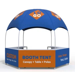 10x10FT Custom Eco-Friendly Outdoor Kiosk Tents Trade Show Hexagon Business Pop Canopy Single All Seasons Logo Text Photo Oxford