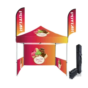 10x10ft (3x3m) Outdoor Trade Show Gazebo, 500D Oxford Aluminum Folding Canopy Tent, Waterproof
