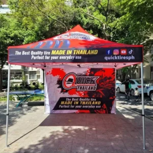 10x10ft 40mm Heavy-Duty Hex Aluminum Advertising Gazebo Canopy Tent with Logo Graphic Print