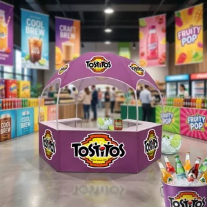 10x10ft Custom Printed Hexagonal Metal Dome Tent Sales Kiosk Booth Tent