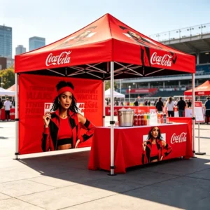 10x10ft Folding Canopy Tent with Waterproof UV-Protected Aluminum Frame and Custom Printing