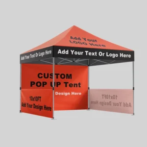 10x10ft Heavy-Duty Folding Pop-Up Tent with PVC-Coated Tarpaulin for Outdoor Booths and Advertising Events