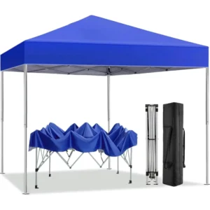 10x10ft Heavy-Duty Outdoor Canopy Tent, Easy Pop-Up Straight-Leg Tent for Trade Fairs and Events