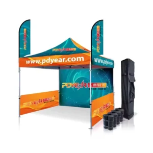 10x10ft Heavy-Duty Water-Repellent Outdoor Pop-Up Canopy Tent with Custom Printing and Aluminum Support Frame