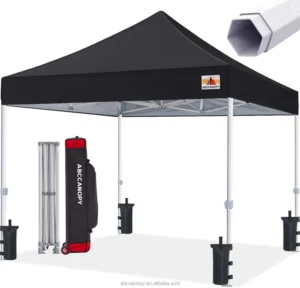 10x10ft Hexagonal Pop-up Tent Portable Trade Show Canopy Frame for Outdoor Events